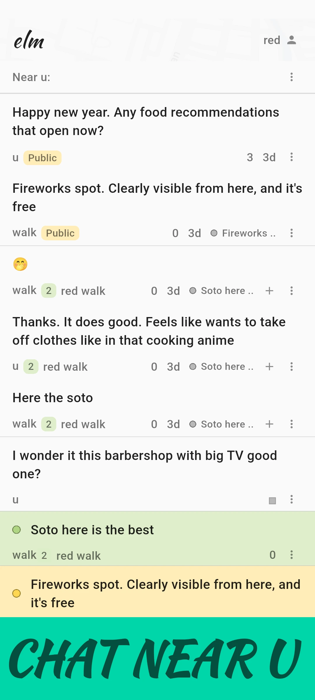 screenshot of chat near u